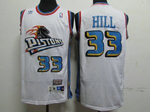 Maillot de Basket #33 Hill Pistons Blanc